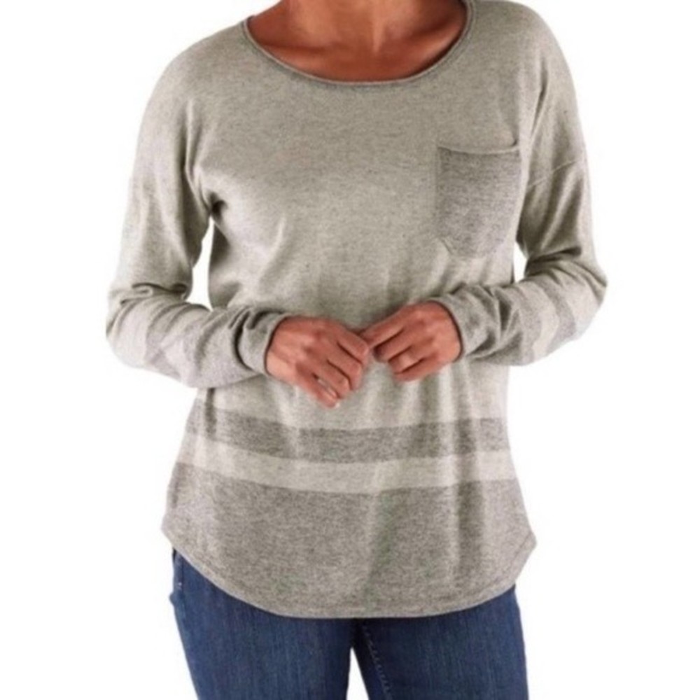 Smartwool Akamina Wool Blend Sweater Crew Gray Pocket Knit Causal Minimalist S